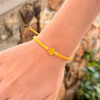 Yellow Flower on Box Knot Cord