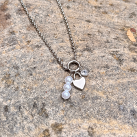 Heart and Pearl Charm Necklace
