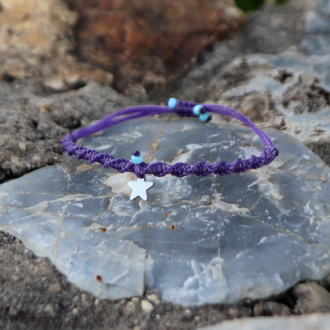 Star on Purple Spiral Cord