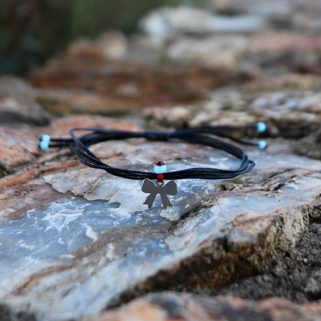 Bow Tie on Black Plain Cord