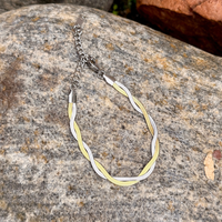 Two Tone Twisted Snake Chain Bracelet