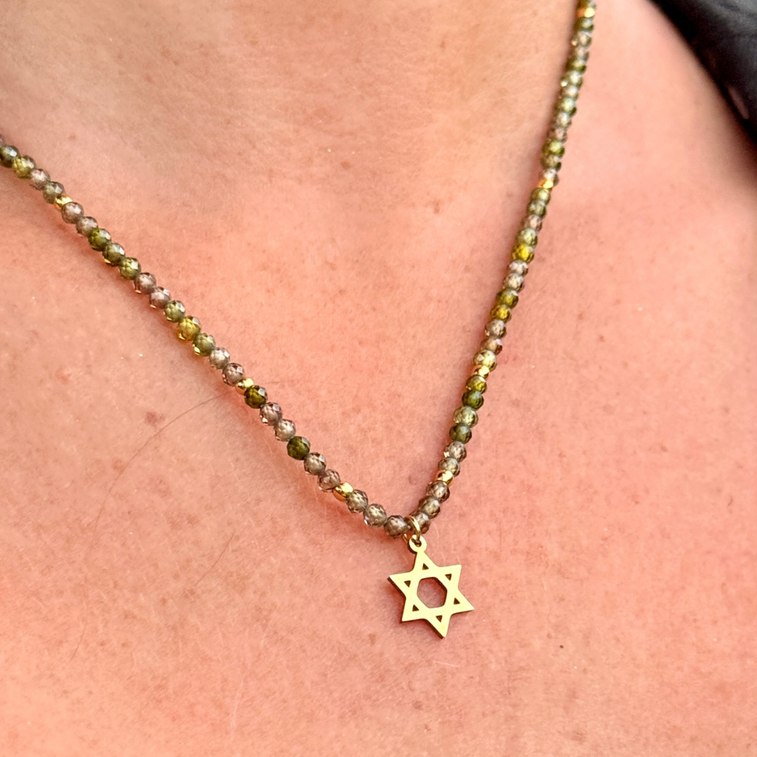 Faith Charm on Natural Faceted Gemstones