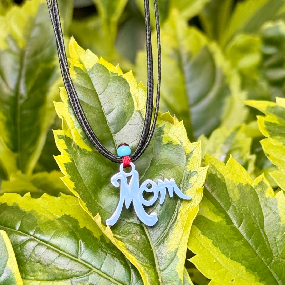 Mom Charm on Plain Cord