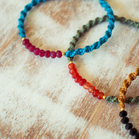 Natural Gemstones on Spiral Knot Cord