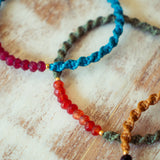 Natural Gemstones on Spiral Knot Cord