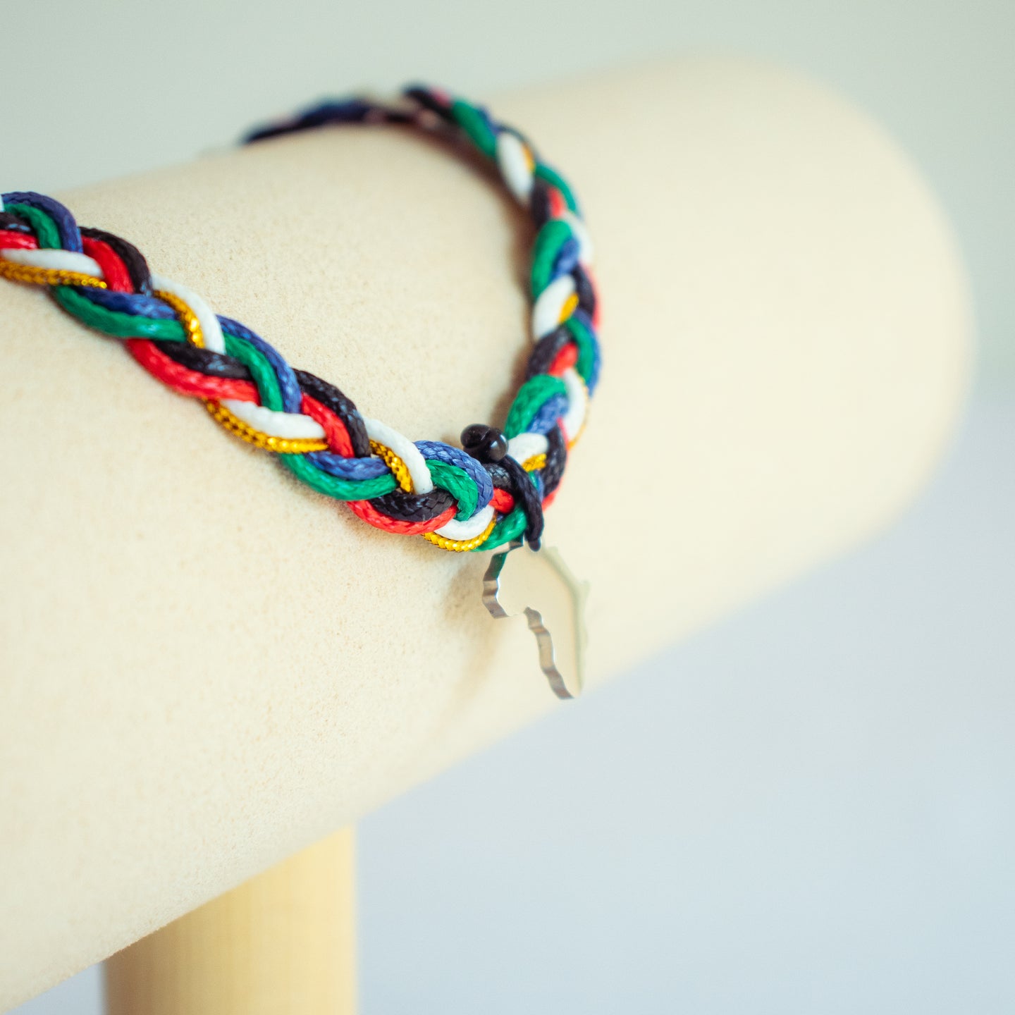 Solid Africa Charm on Multi-Coloured Cord