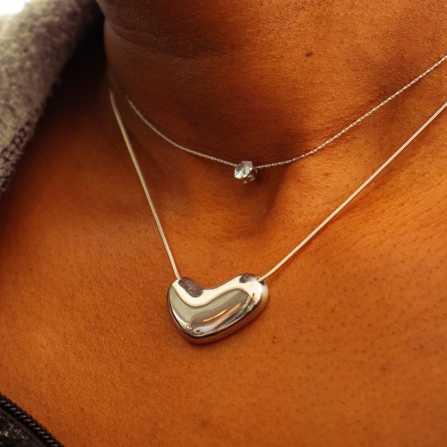 Bubble Abstract Heart Necklace