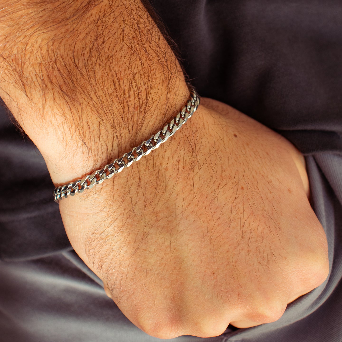 Mens Silver Chain Bracelet