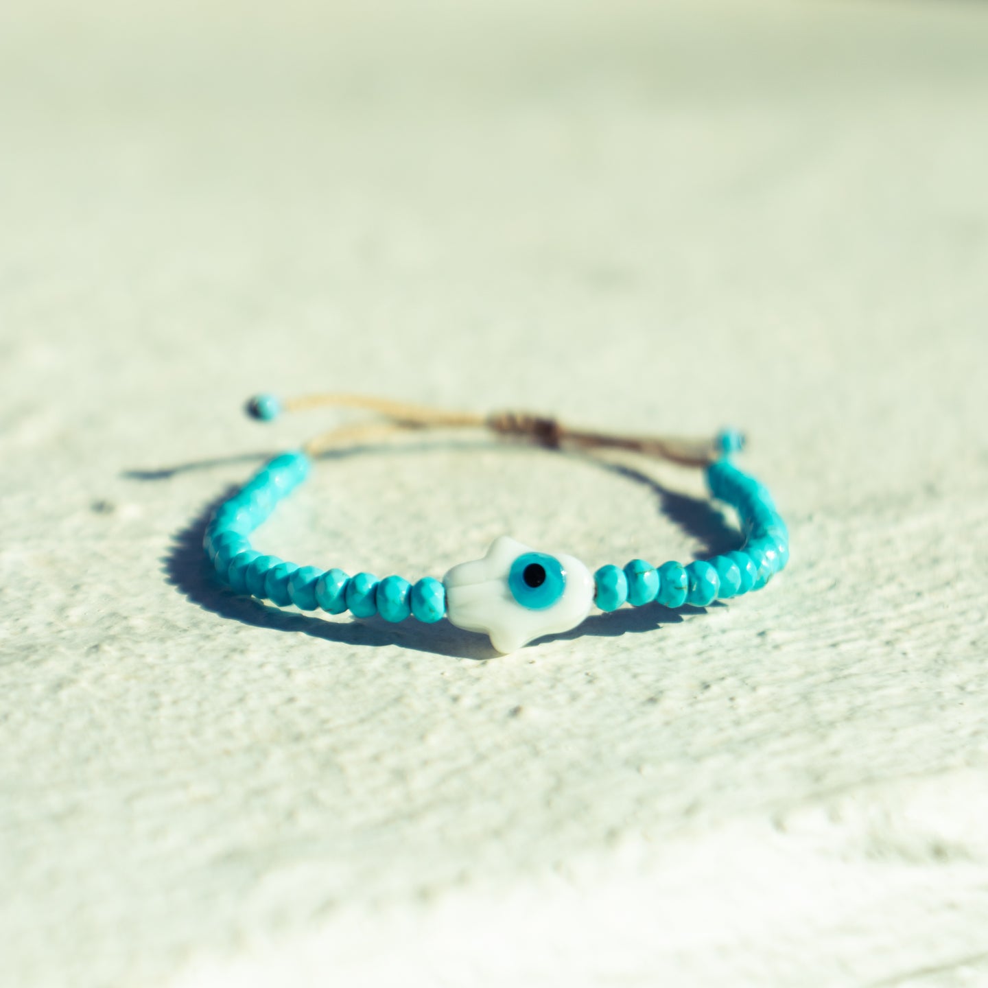 Hamsa Evil Eye on Turquoise Mini Stones