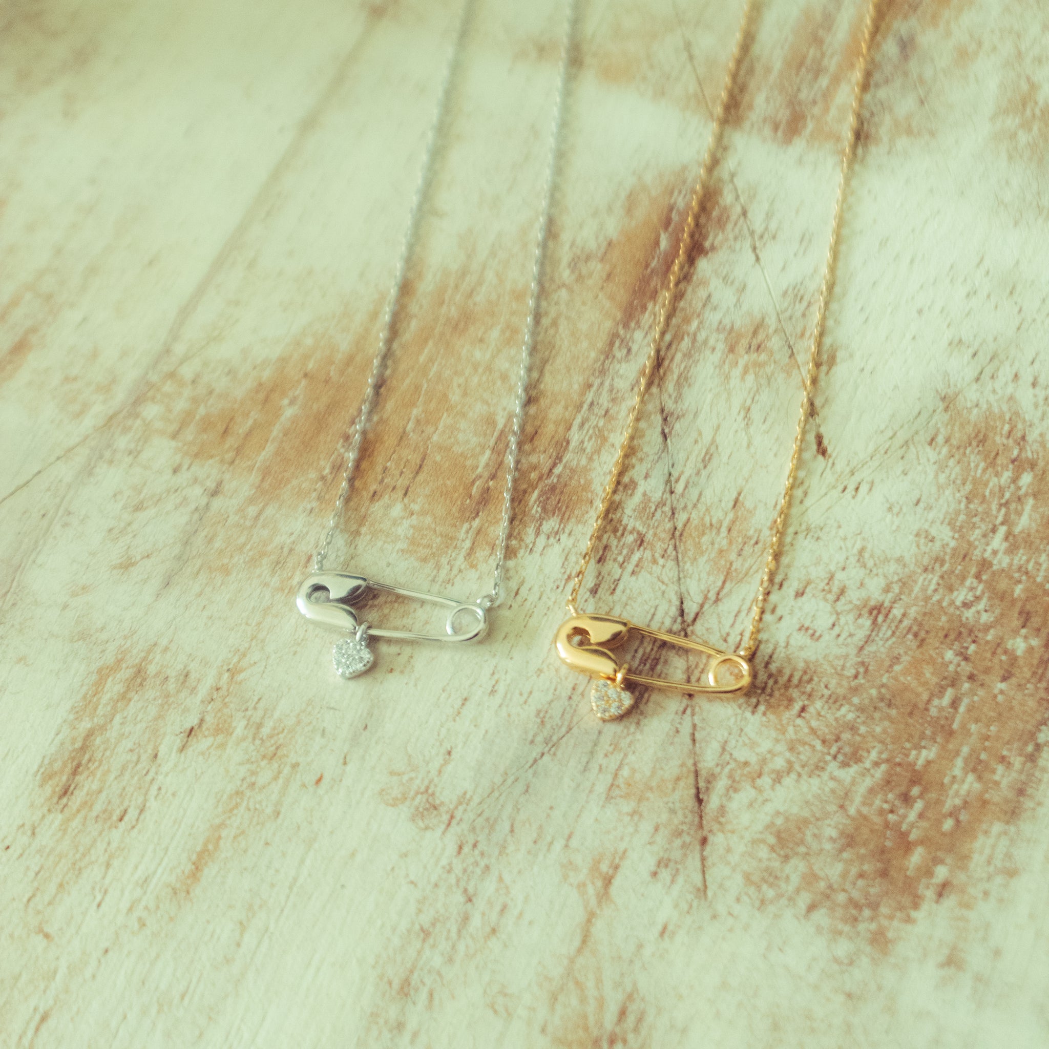 Safety Pin Charm on Chain