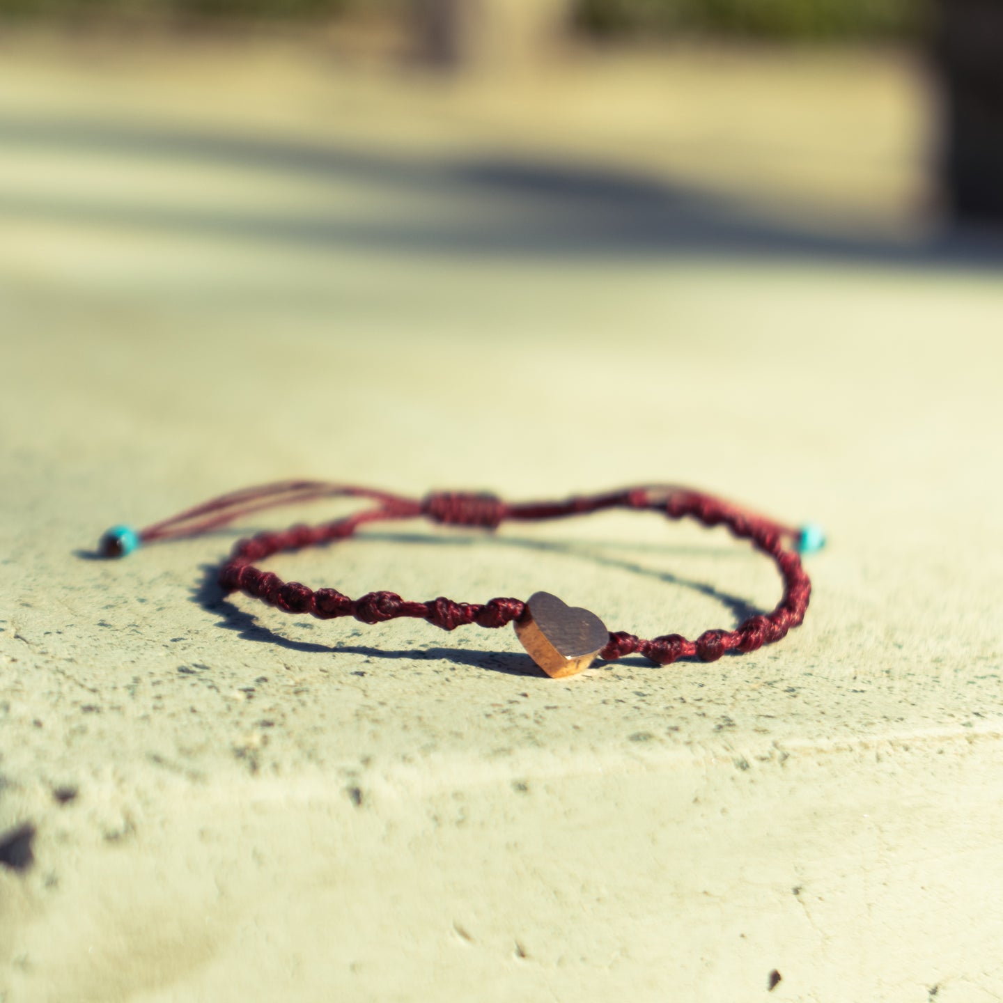 Rose Gold Solid Heart on Intermittent Cord