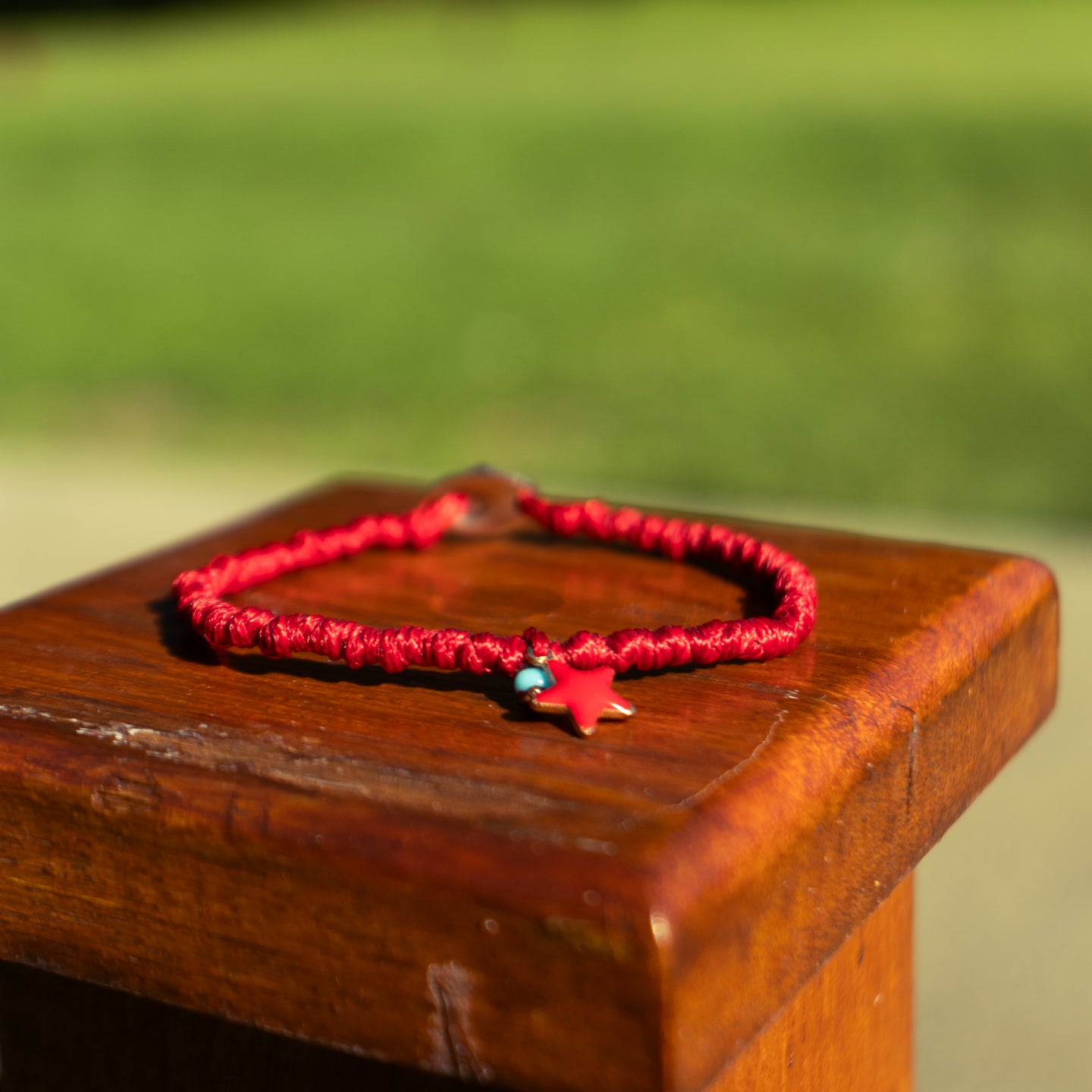 Red Star on Pebbled Cord