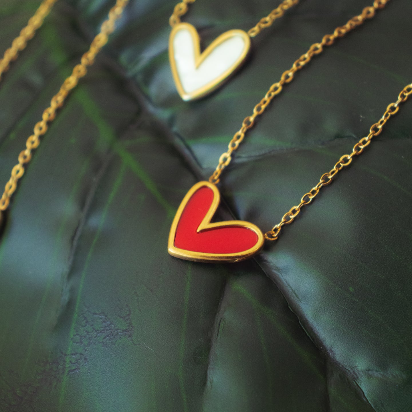 Abstract Heart on Yellow Gold Chain